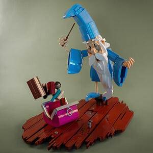 MOC LEGO - Merlin, le magicien du film d'animation de Disney "Merlin l'enchanteur", reproduit en briques LEGO par Rickard Stensby